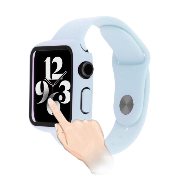 Apple Watch SE 2022 (44mm) cover with tempered glass screen protector - Baby Blue Blå