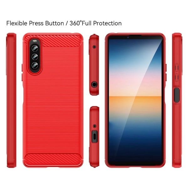 Carbon Flex Sony Xperia 10 IV cover - Rød Red