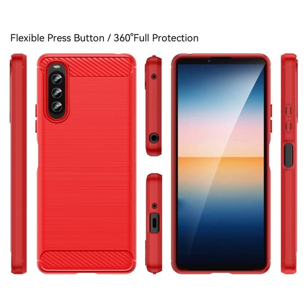Carbon Flex Sony Xperia 10 IV skal - Röd Röd