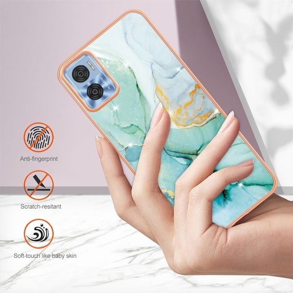 Marble Motorola Moto E22 / E22i Suojakotelo - Vihreä Marble Green