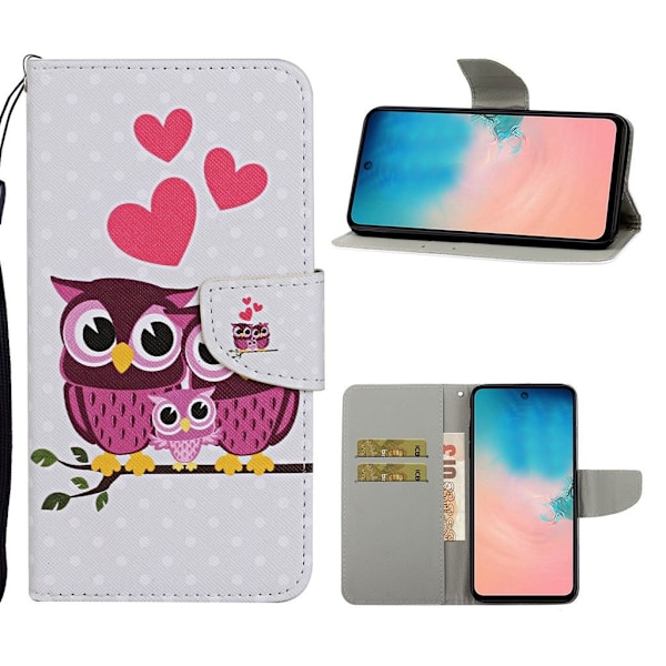 Wonderland Samsung Galaxy Note 20 flip kuoret - Pöllö Perhe Multicolor