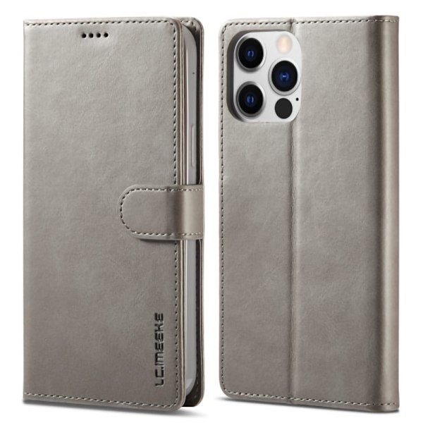 LC.IMEEKE iPhone 14 Pro Max flip etui - Sølv/Grå Silver grey