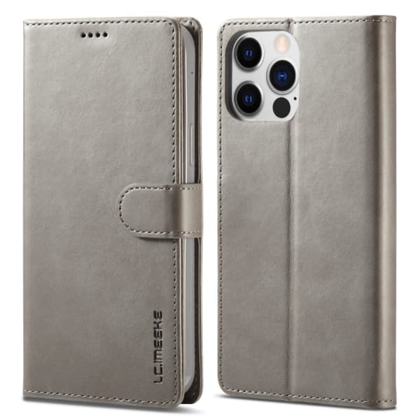 LC.IMEEKE iPhone 14 Pro Max Flippetui - Grå Silver grey