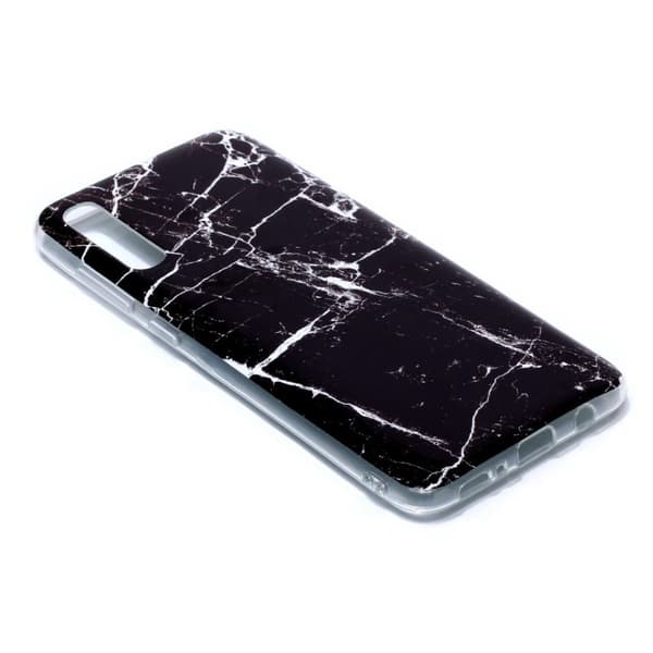 Marble Samsung Galaxy A70 Etui - Svart Marmor Black