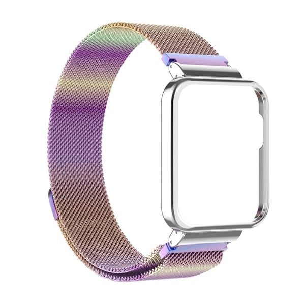 Xiaomi Redmi Watch 2 klockarmband i rostfritt stål med skydd - Färgstark / Silver Ram multifärg