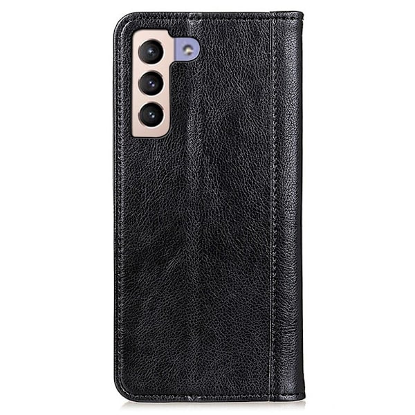 Äkta läder Samsung Galaxy S23 Plus fodral med magnetisk stängning Svart