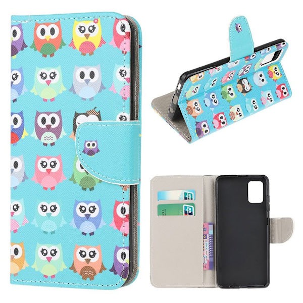 Wonderland flip etui - Søde Ugler Blue