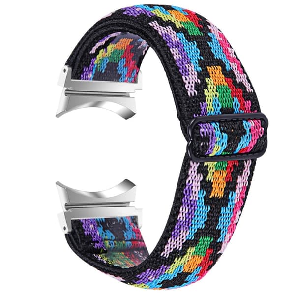 Samsung Galaxy Watch 5 / 4 elastisk nylon urrem - Diamant Stamme-Mønster Multicolor