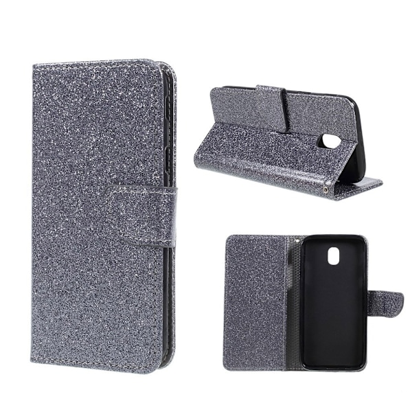 Samsung Galaxy J7 (2017) Smuk læder etui - Grå Silver grey