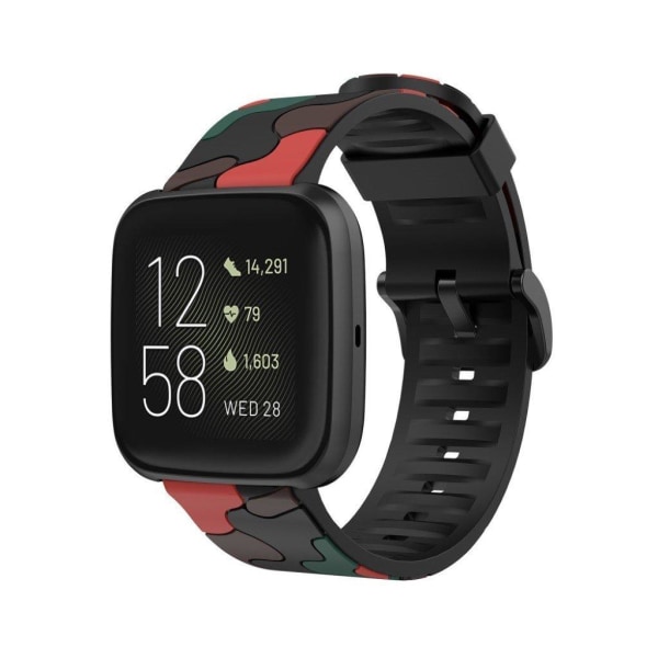 Fitbit Versa 2 / Lite camouflage silicone watch band - Red Röd