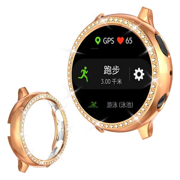 Samsung Galaxy Watch Active 2 - 44mm cool rhombus etui - Rødguld Pink
