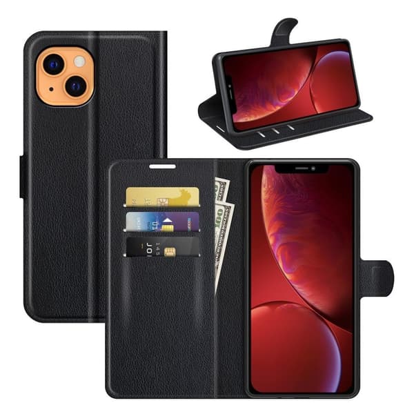 Klassisk iPhone 13 flip etui - Sort Black