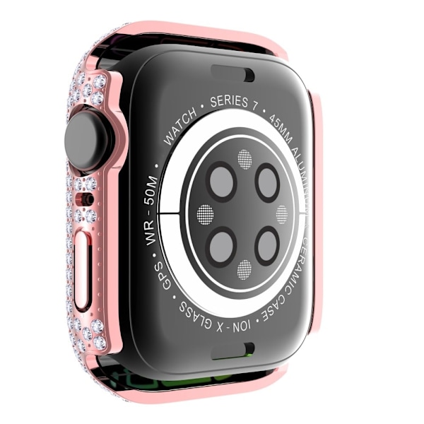 Apple Watch (41mm) tyylikäs strassikoristeinen suojus karkaistulla lasilla - Pinkki Pink