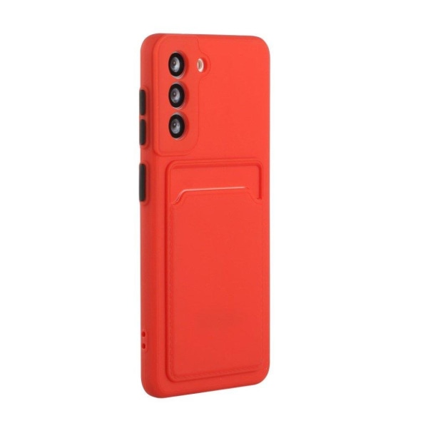 Kortholder cover til Samsung Galaxy S21 FE - Rød Red