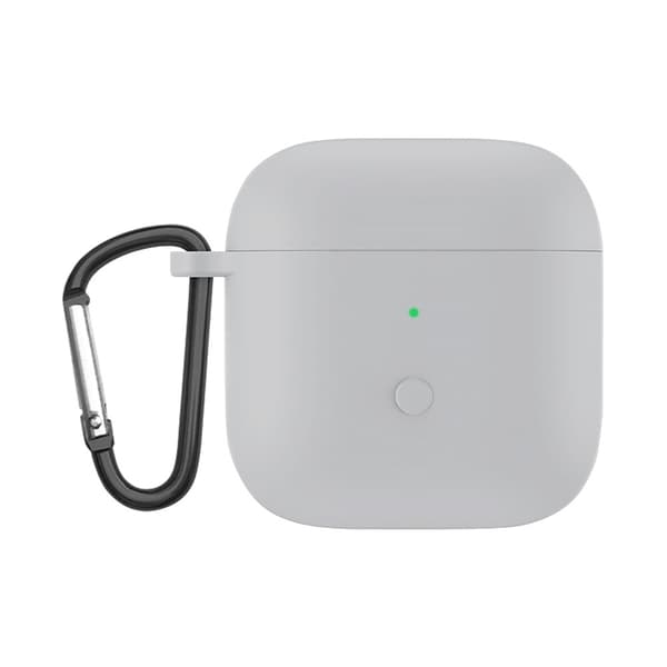 Xiaomi Redmi Buds 3 silikone-etui til øretelefoner med karabinhage - Grå Silver grey