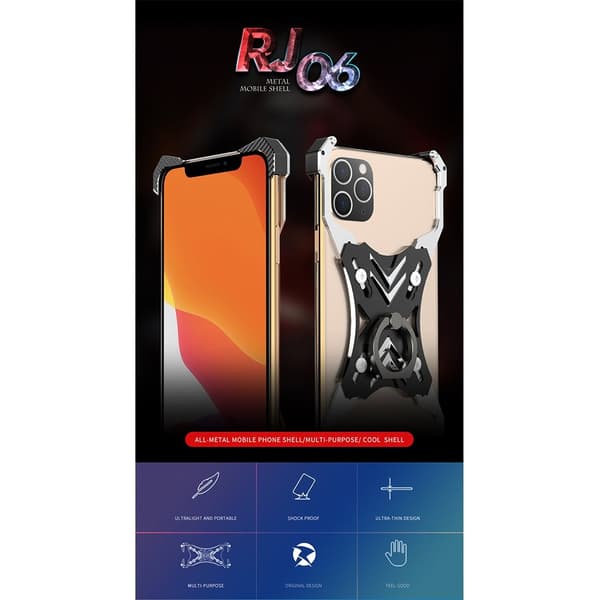 R-JUST Seiko Spy Alu Bumper - iPhone 11 Pro Max - Musta Black