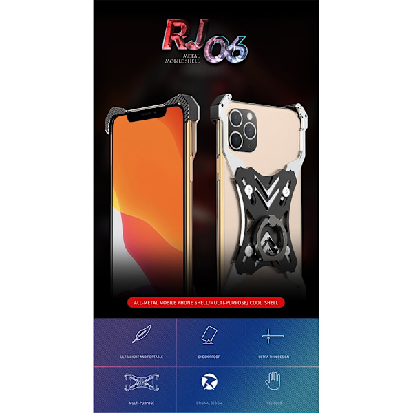 R-JUST Seiko Spy Alu Bumper - iPhone 11 Pro Max - Sort Black