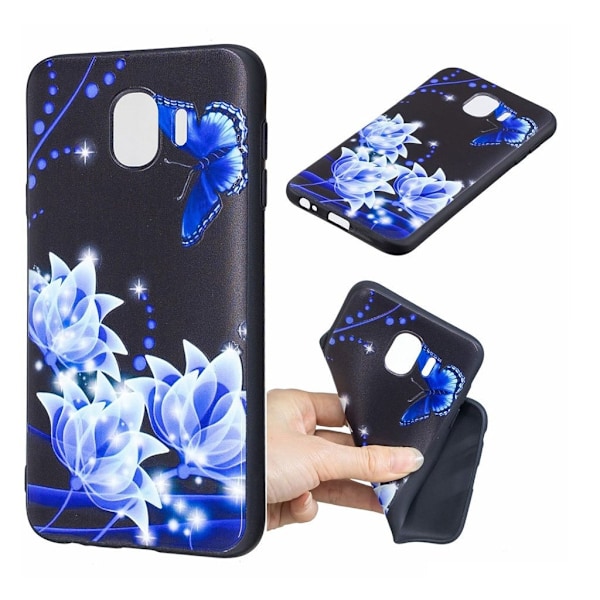 Samsung Galaxy J4 (2018) skal med konsttryck - Blå blomma Blå