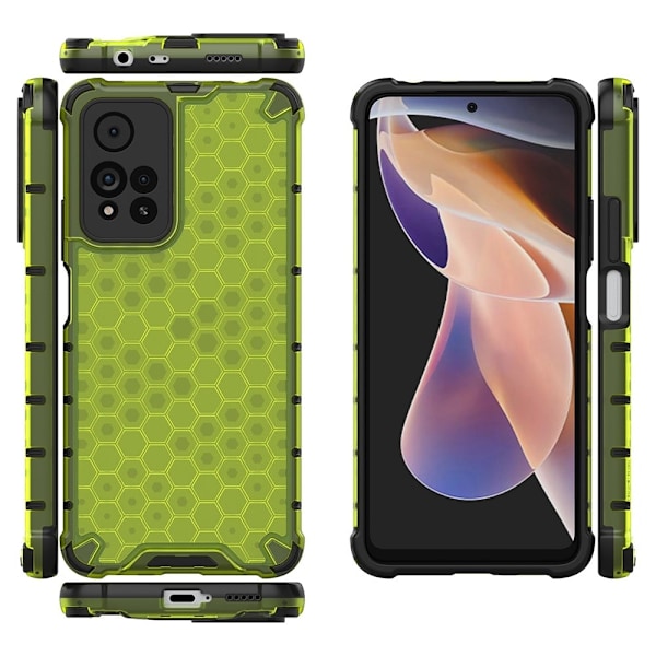 Bofink Honeycomb Xiaomi Redmi Note 11 Pro Plus 5G skal - Grön Grön