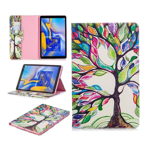 Samsung Galaxy Tab A 10.5 beskyttelsesetui i kunstlæder med mønster - Farverig træ Multicolor