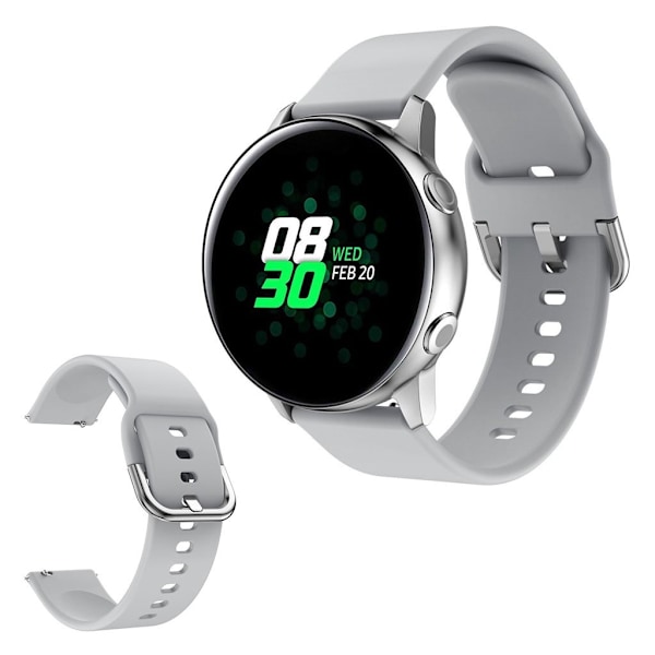 Samsung Galaxy Watch Active 2 - 40mm silicone watch band - Grey Silvergrå
