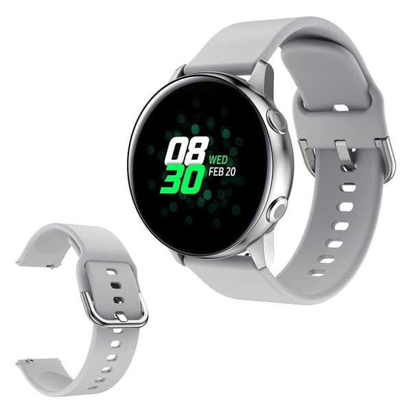Samsung Galaxy Watch Active 2 - 40mm silikoninen ranneke - Harmaa Silver grey