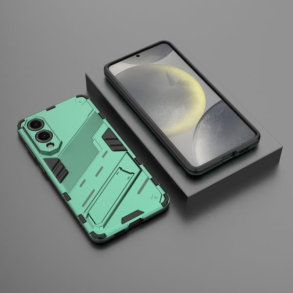 Samsung Galaxy S25 Edge Case PC + fleksibelt støtsikkert telefondeksel med kickstand - Grønn Green