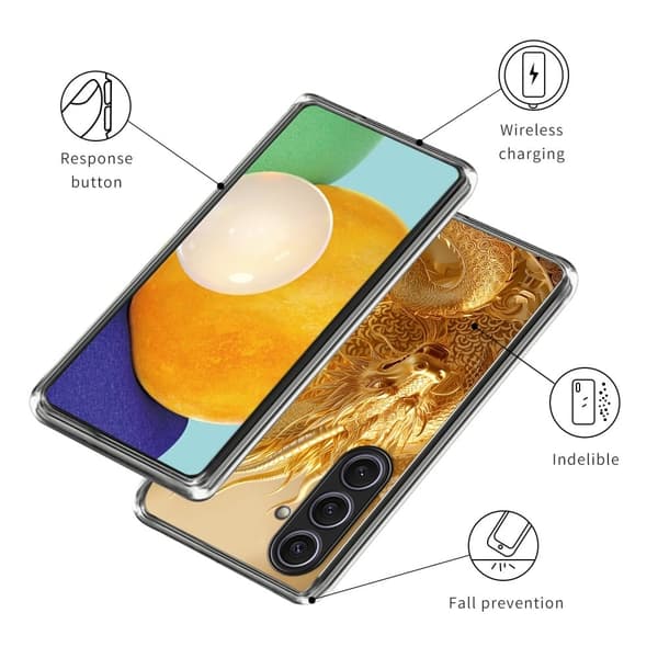 Vibe Samsung Galaxy S25 Plus deksel - Gull Drage Mønster Gold