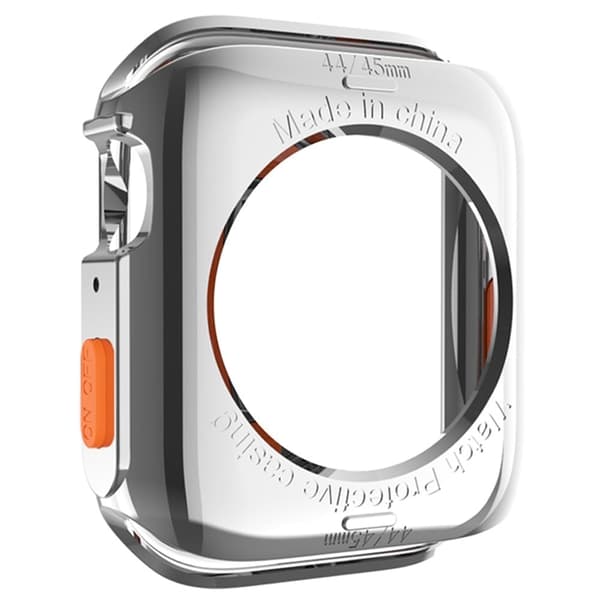 Apple Watch Series 4 / 5 / 6 / SE / SE (2022) 44mm / 7 / 8 / 9 45mm Fallskydd Flexibel klockramfodral - Silver Silvergrå