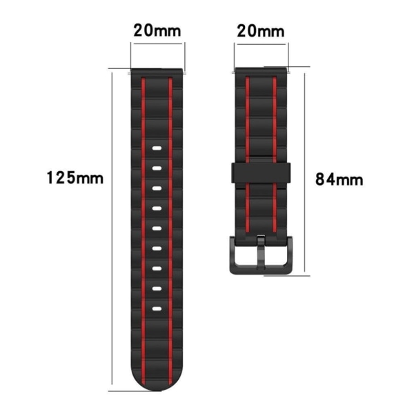 Aaltoileva silikoninen ranneke Garmin-kelloon - Punainen Red