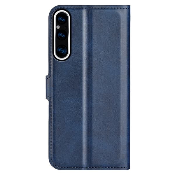 Hållbart konstläder Sony Xperia 1 V fodral med plånbok - Blå Blå