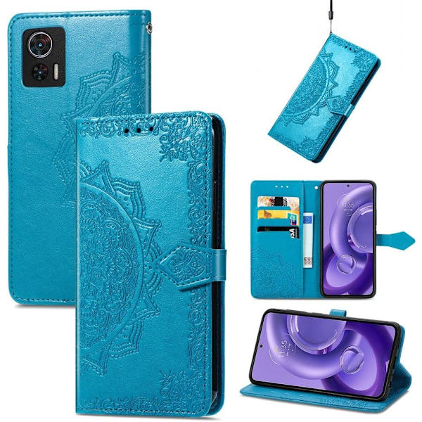 Mandala Motorola Edge 30 Neo Flip Fodral - Blå Blå