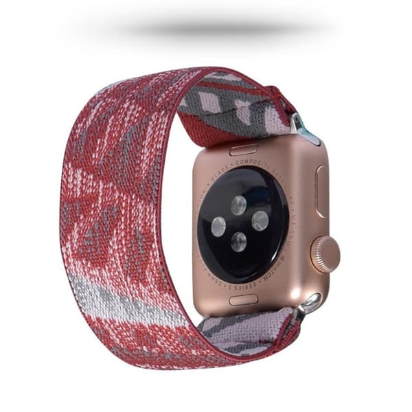 Apple Watch Series 5 / 4 44mm nylonkellonauha - Viininpunainen Red