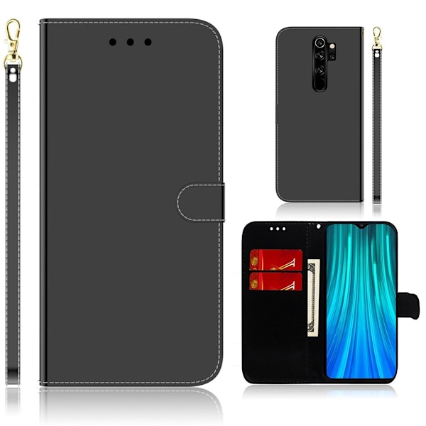 Mirror Xiaomi Redmi Note 8 Pro flip-etui - Svart Black