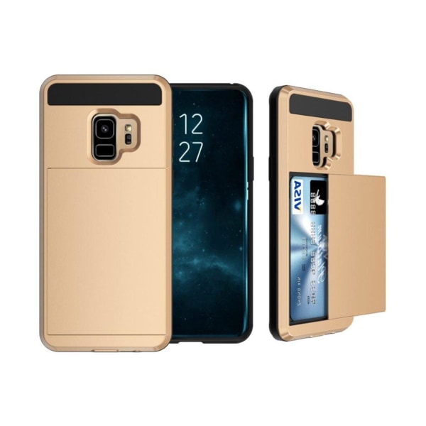 Samsung Galaxy S9 Skal med ett slid in kortfack - Guld Guld