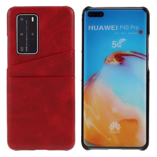 Dual Card Cover - Huawei P40 Pro - Rød Red