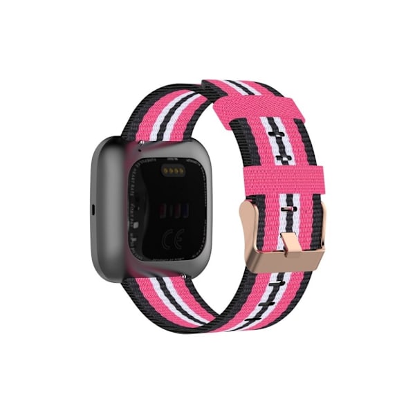 Fitbit Versa / Versa 2 / Blaze klockarmband i nylon - Svart / Ros Rosa