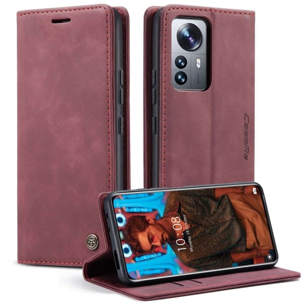 CaseMe Xiaomi 12 Pro vintage etui - Rød Red