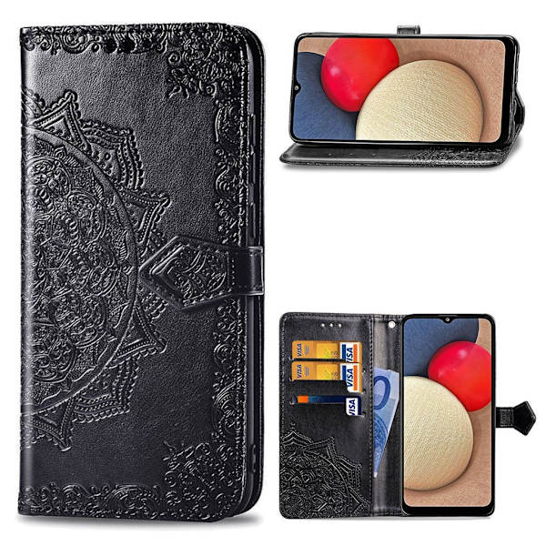 Mandala Samsung Galaxy A02s Flip Etui - Sort Black