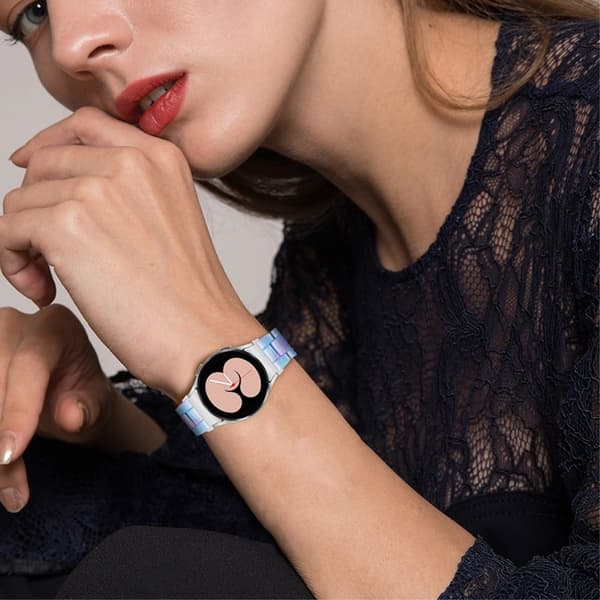 Stilfuld urrem i resin-stil til Samsung Galaxy Watch 4 - Blå / Lilla Multicolor