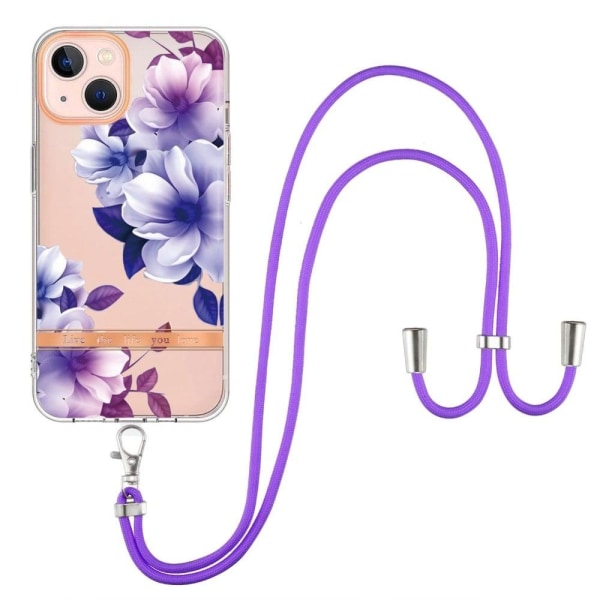 Slankt og holdbart softcover med nøglesnor til iPhone 14 - Hc004 Purple