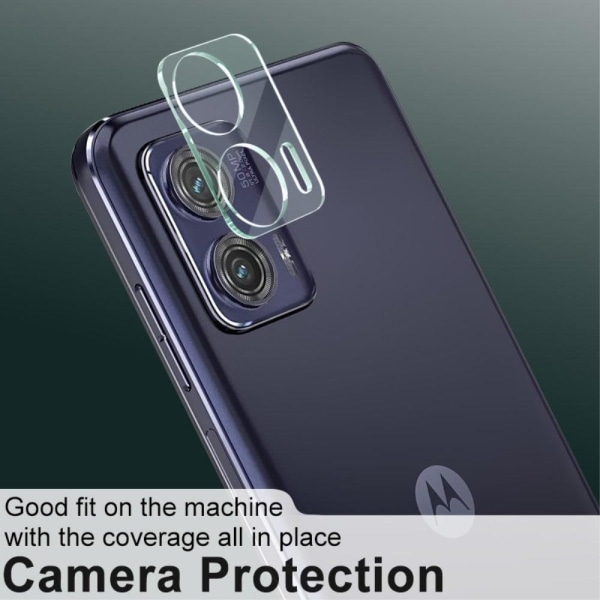 IMAK lasinen kamerasuoja akryylilinssi suojuksella Motorola Moto G73:lle Transparent