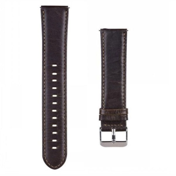 Universal classic genuine leather watch band - Dark Brown Brun