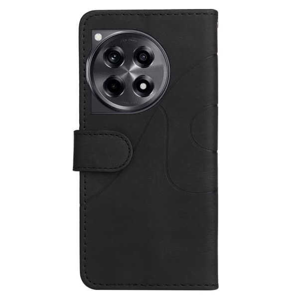 Teksturoitu nahkakotelo hihnalla OnePlus 12R / OnePlus Ace 3 - Musta Black