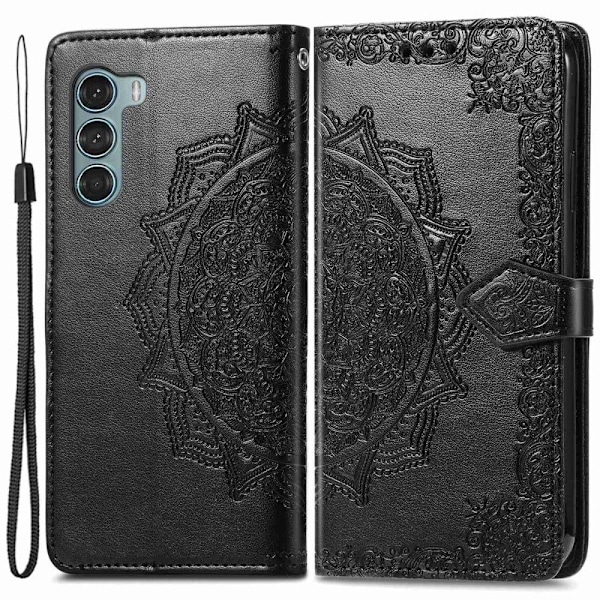 Mandala Motorola Moto G200 5G Flip Etui - Sort Black