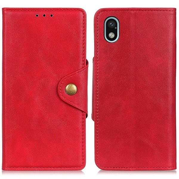 Alpha Sony Xperia Ace III læder flip etui - Rød Red