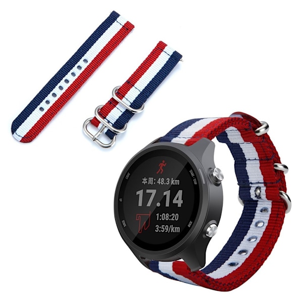 Garmin Forerunner 245 / 245 Music nylonkellonauha - Sininen / Valkoinen / Punainen Multicolor