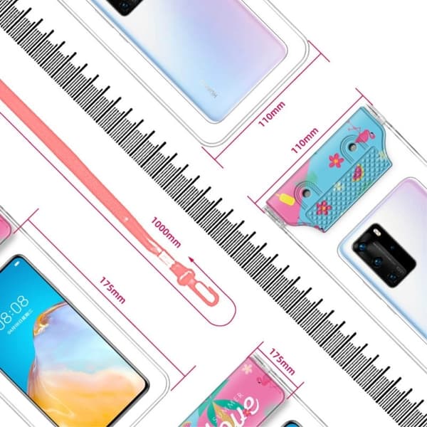 Universal vanntett telefonveske i tre lag med snor - Handlekurv Med Ønsker Multicolor
