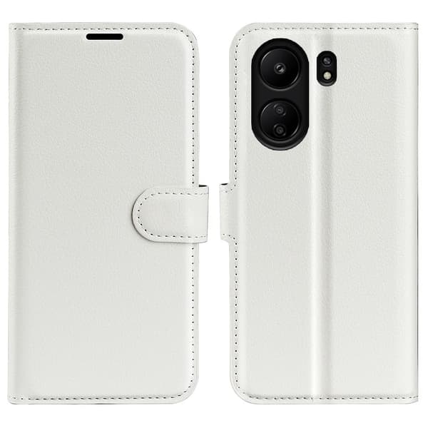 Classic Xiaomi Redmi 13C / Xiaomi Poco C65 flip kuoret - Valkoinen White