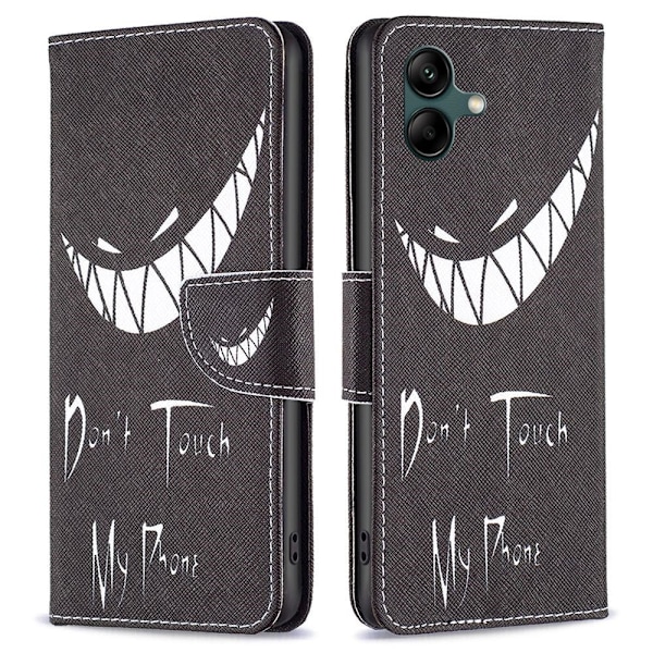 Wonderland Samsung Galaxy A04 Flip Etui - Don't Touch My Phone Black
